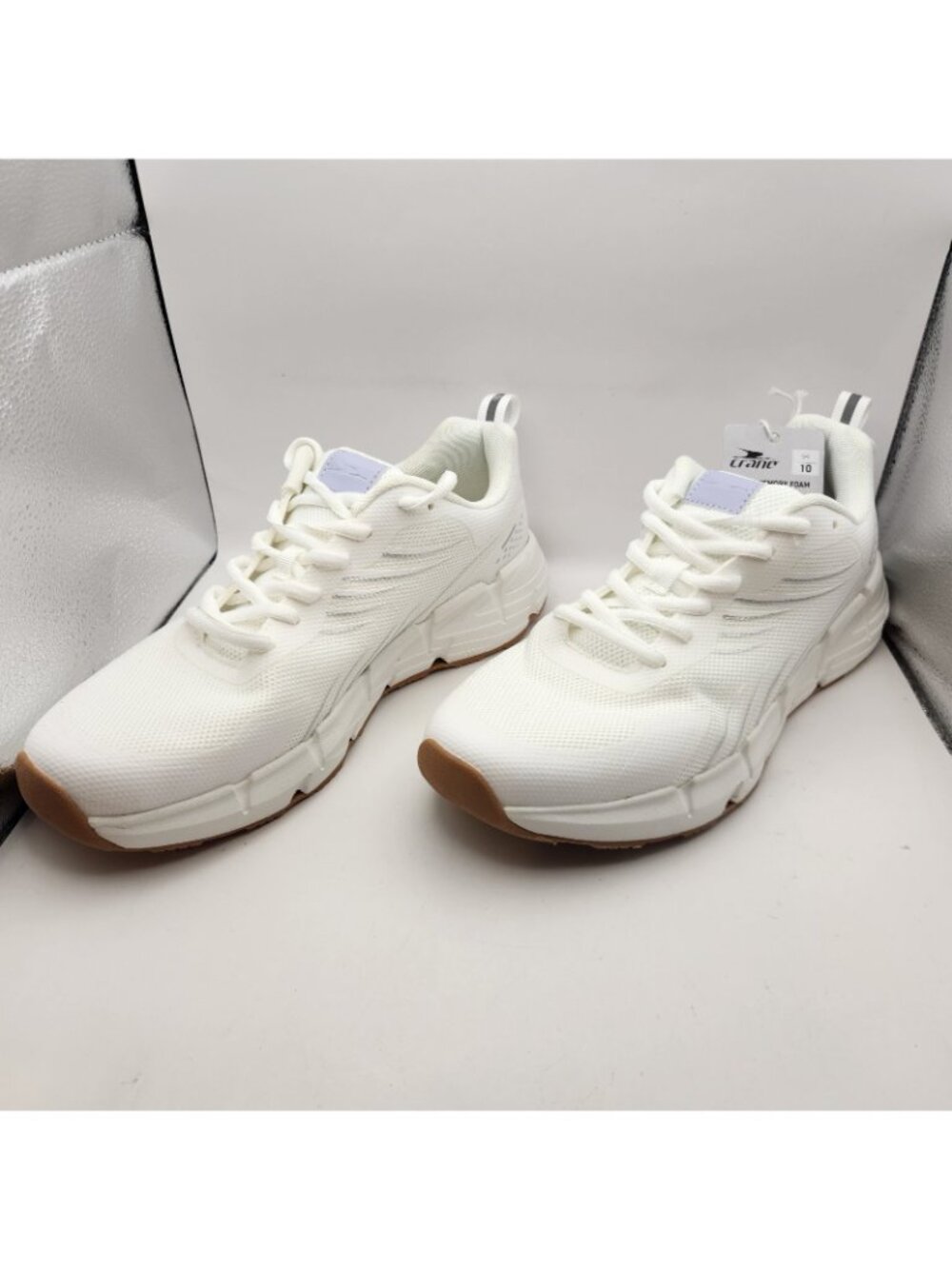Crane Womens Memory Foam Athletic Shoes White US 10 Lace Up Sneakers - Picture 3 of 10
